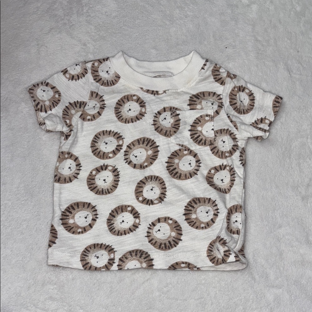 (3 for $10) Carter's White and Brown Lion Graphic Tee 🦁